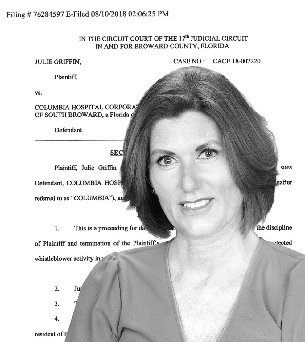 Julie smiling over lawsuit
