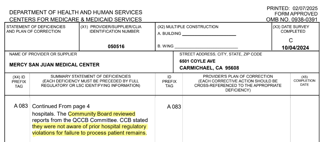Mercy San Juan Medical Center